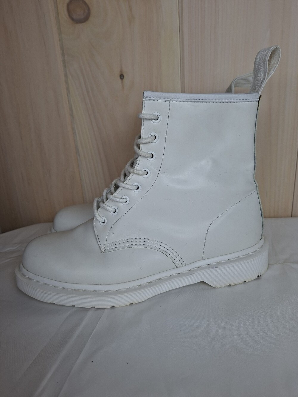 Dr Martens 1460 Mono UNISEX White Combat Boot Harley Quinn Cosplay Grunge - Picture 5 of 16